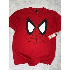Spiderman Shirt Mens XL Red Y2K 2011 Marvel Big Face Superhero Comic Mad Engine
